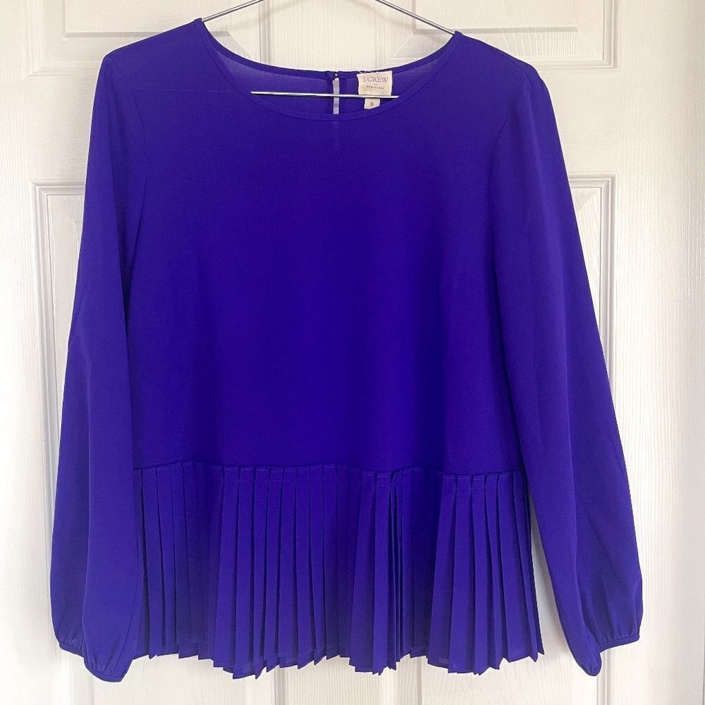 J.Crew Factory Store Royal Purple LS Blouse Sz S